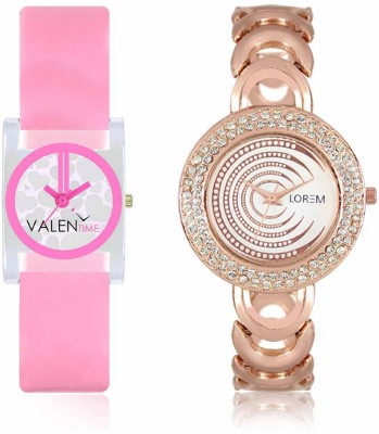 VALENTIME LR202VT8 New Designer Diamond Studded Metal-Plastic Belt Exclusive Fashion Best Offer Branded Combo Beutiful Hand Watch  - For Girls   Watches  (Valentime)