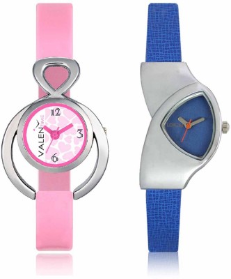VALENTIME LR208VT13 New Stylish Cute Blue Leather-Plastic Belt Exclusive Fashion Best Offer Branded Combo Beutiful Hand Watch  - For Girls   Watches  (Valentime)