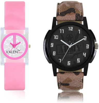 VALENTIME LR3VT8 New Stylish Army Leather-Plastic Belt Exclusive Fashion Best Offer Branded Combo Couple Hand Watch  - For Boys   Watches  (Valentime)