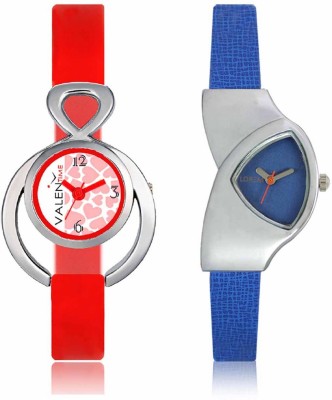 VALENTIME LR208VT14 New Stylish Cute Blue Leather-Plastic Belt Exclusive Fashion Best Offer Branded Combo Beutiful Hand Watch  - For Girls   Watches  (Valentime)
