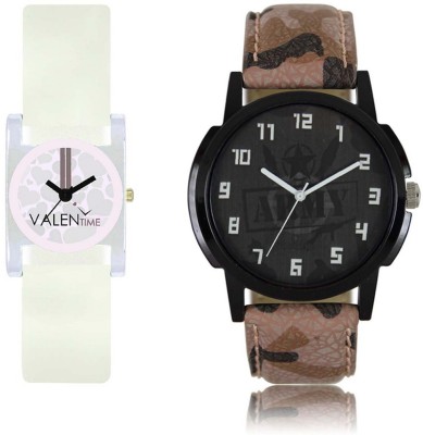 VALENTIME LR3VT10 New Stylish Army Leather-Plastic Belt Exclusive Fashion Best Offer Branded Combo Couple Hand Watch  - For Boys   Watches  (Valentime)