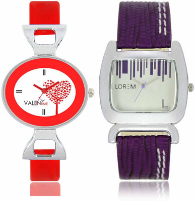 

VALENTIME LR207VT31 New Big Size Dial Purple Leather-Plastic Belt Exclusive Fashion Best Offer Branded Combo Beutiful Hand Watch - For Girls