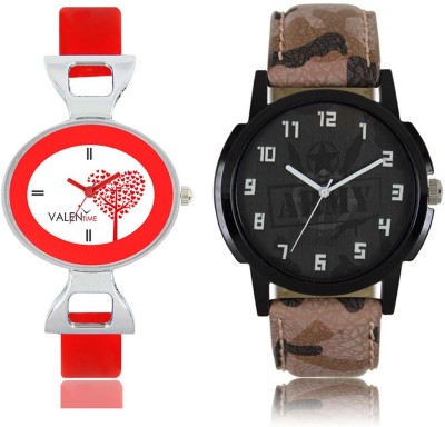 VALENTIME LR3VT31 New Stylish Army Leather-Plastic Belt Exclusive Fashion Best Offer Branded Combo Couple Hand Watch  - For Boys   Watches  (Valentime)
