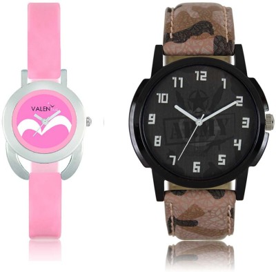 VALENTIME LR3VT18 New Stylish Army Leather-Plastic Belt Exclusive Fashion Best Offer Branded Combo Couple Hand Watch  - For Boys   Watches  (Valentime)
