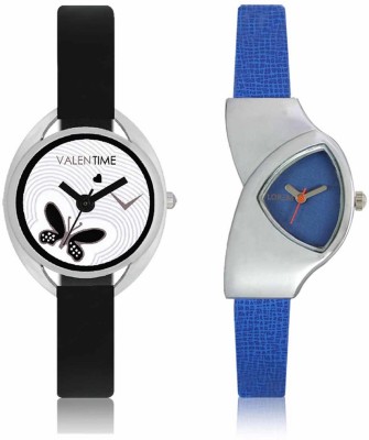 VALENTIME LR208VT1 New Stylish Cute Blue Leather-Plastic Belt Exclusive Fashion Best Offer Branded Combo Beutiful Hand Watch  - For Girls   Watches  (Valentime)