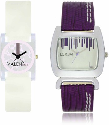 VALENTIME LR207VT10 New Big Size Dial Purple Leather-Plastic Belt Exclusive Fashion Best Offer Branded Combo Beutiful Hand Watch  - For Girls   Watches  (Valentime)