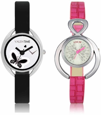 VALENTIME LR205VT1 New Designer Pink Leather-Plastic Belt Exclusive Fashion Best Offer Branded Combo Beutiful Hand Watch  - For Girls   Watches  (Valentime)