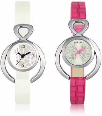 VALENTIME LR205VT15 New Designer Pink Leather-Plastic Belt Exclusive Fashion Best Offer Branded Combo Beutiful Hand Watch  - For Girls   Watches  (Valentime)