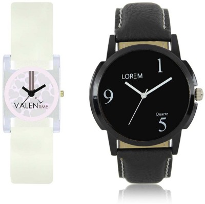 VALENTIME LR6VT10 New Stylish Attractive Leather-Plastic Belt Exclusive Fashion Best Offer Branded Combo Couple Hand Watch  - For Boys   Watches  (Valentime)