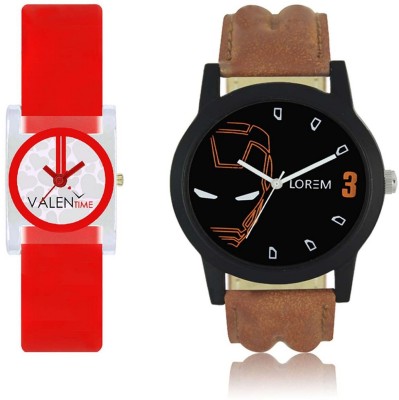 VALENTIME LR4VT9 New Stylish Ironman Leather-Plastic Belt Exclusive Fashion Best Offer Branded Combo Couple Hand Watch  - For Boys   Watches  (Valentime)