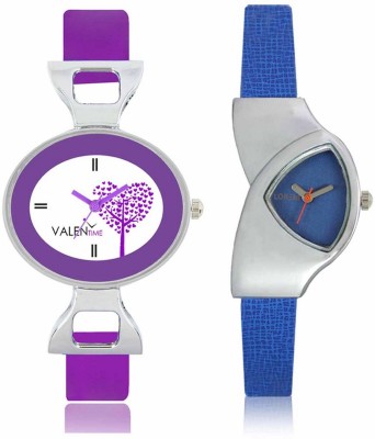 VALENTIME LR208VT28 New Stylish Cute Blue Leather-Plastic Belt Exclusive Fashion Best Offer Branded Combo Beutiful Hand Watch  - For Girls   Watches  (Valentime)