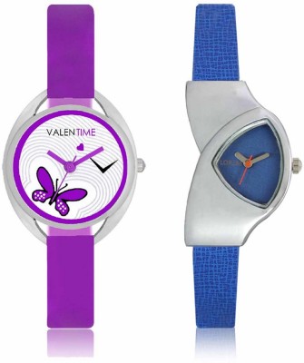 VALENTIME LR208VT2 New Stylish Cute Blue Leather-Plastic Belt Exclusive Fashion Best Offer Branded Combo Beutiful Hand Watch  - For Girls   Watches  (Valentime)