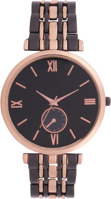 

Jack Klein Black Round Dial Stylish Golden Black Metal Watch - For Men