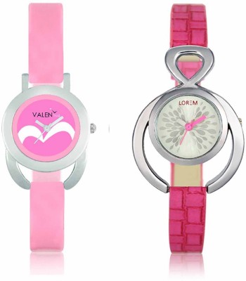 VALENTIME LR205VT18 New Designer Pink Leather-Plastic Belt Exclusive Fashion Best Offer Branded Combo Beutiful Hand Watch  - For Girls   Watches  (Valentime)