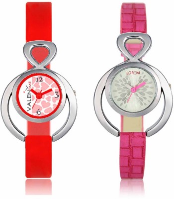 VALENTIME LR205VT14 New Designer Pink Leather-Plastic Belt Exclusive Fashion Best Offer Branded Combo Beutiful Hand Watch  - For Girls   Watches  (Valentime)