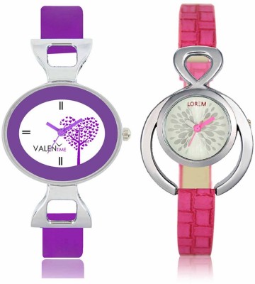VALENTIME LR205VT28 New Designer Pink Leather-Plastic Belt Exclusive Fashion Best Offer Branded Combo Beutiful Hand Watch  - For Girls   Watches  (Valentime)