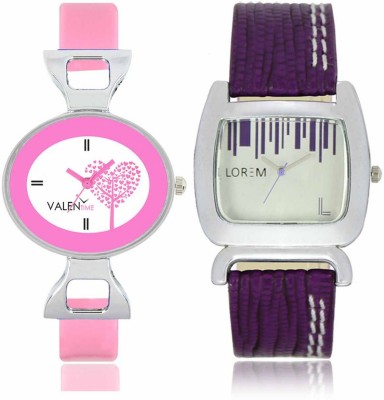 VALENTIME LR207VT30 New Big Size Dial Purple Leather-Plastic Belt Exclusive Fashion Best Offer Branded Combo Beutiful Hand Watch  - For Girls   Watches  (Valentime)