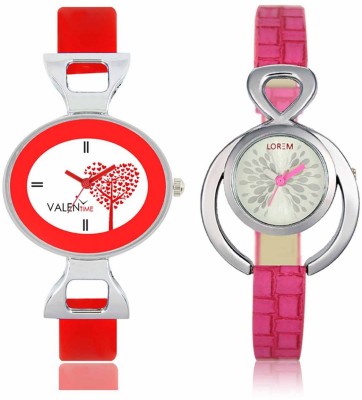 VALENTIME LR205VT31 New Designer Pink Leather-Plastic Belt Exclusive Fashion Best Offer Branded Combo Beutiful Hand Watch  - For Girls   Watches  (Valentime)