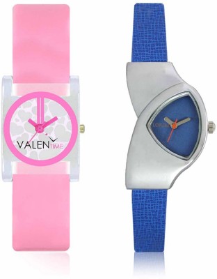 VALENTIME LR208VT8 New Stylish Cute Blue Leather-Plastic Belt Exclusive Fashion Best Offer Branded Combo Beutiful Hand Watch  - For Girls   Watches  (Valentime)