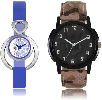 VALENTIME LR3VT12 New Stylish Army Leather-Plastic Belt Exclusive Fashion Best Offer Branded Combo Couple Hand Watch  - For Boys   Watches  (Valentime)