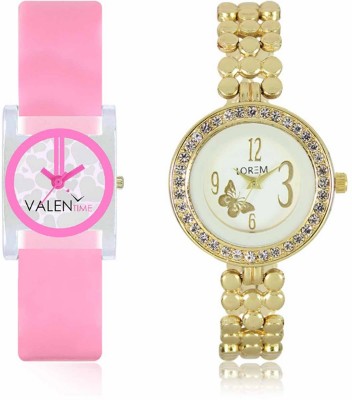 VALENTIME LR203VT8 New Stylish Diamond Studded Metal-Plastic Belt Exclusive Fashion Best Offer Branded Combo Beutiful Hand Watch  - For Girls   Watches  (Valentime)