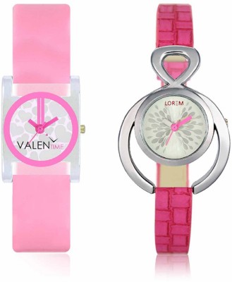 VALENTIME LR205VT8 New Designer Pink Leather-Plastic Belt Exclusive Fashion Best Offer Branded Combo Beutiful Hand Watch  - For Girls   Watches  (Valentime)