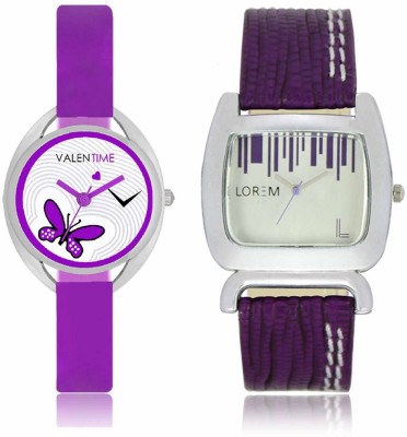 VALENTIME LR207VT2 New Big Size Dial Purple Leather-Plastic Belt Exclusive Fashion Best Offer Branded Combo Beutiful Hand Watch  - For Girls   Watches  (Valentime)