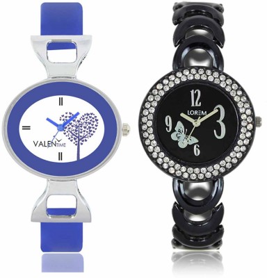 VALENTIME LR201VT29 New Fancy Diamond Studded Black Metal-Plastic Belt Exclusive Fashion Best Offer Branded Combo Beutiful Hand Watch  - For Girls   Watches  (Valentime)