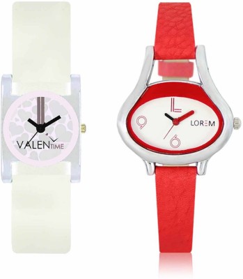 VALENTIME LR206VT10 New Ovel Stylish Red Leather-Plastic Belt Exclusive Fashion Best Offer Branded Combo Beutiful Hand Watch  - For Girls   Watches  (Valentime)