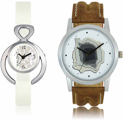 

VALENTIME LR9VT15 New Stylish 3D Design Leather-Plastic Belt Exclusive Fashion Best Offer Branded Combo Couple Hand Watch - For Boys