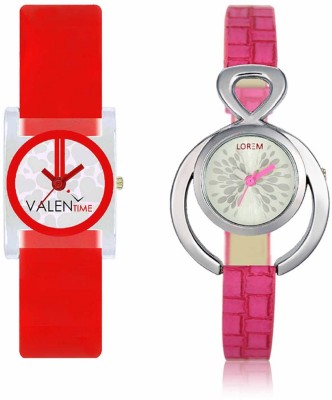 VALENTIME LR205VT9 New Designer Pink Leather-Plastic Belt Exclusive Fashion Best Offer Branded Combo Beutiful Hand Watch  - For Girls   Watches  (Valentime)