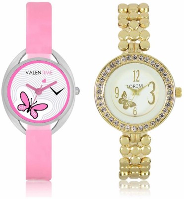 VALENTIME LR203VT3 New Stylish Diamond Studded Metal-Plastic Belt Exclusive Fashion Best Offer Branded Combo Beutiful Hand Watch  - For Girls   Watches  (Valentime)
