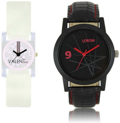 VALENTIME LR8VT10 New Stylish Rich Look Red Leather-Plastic Belt Exclusive Fashion Best Offer Branded Combo Couple Hand Watch  - For Boys   Watches  (Valentime)