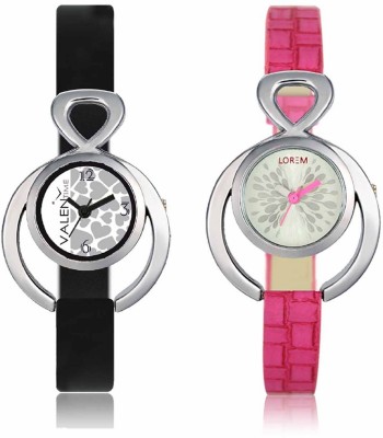 VALENTIME LR205VT11 New Designer Pink Leather-Plastic Belt Exclusive Fashion Best Offer Branded Combo Beutiful Hand Watch  - For Girls   Watches  (Valentime)
