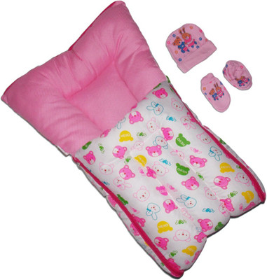 

Dolphin52 born baby bed baby bed with cap, gloves and socks baby bed(Fabric, Multicolor, Pink)