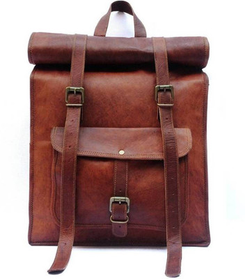 

CraftShades Handmade leather backpack 10 L Backpack(Tan), Dark brown