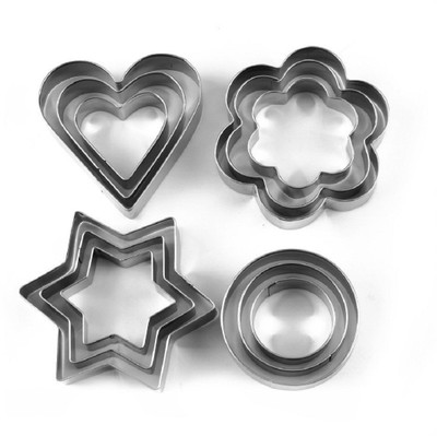 

RIANZ Stainless Steel Cookie Cutter Set,12 Pieces, Color -Silver Cookie Cutter(Pack of 12)