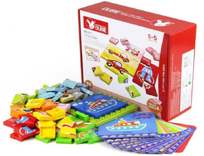 

Sanyal Dubie 88 pcs Animal/Vehicles Puzzles Plastic Blocks with Baseplate Educational Toys for Kids (Multicolour)(Multicolor)