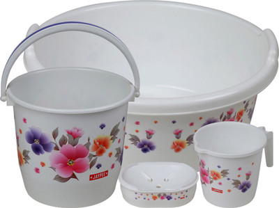 

Jaypee Daisy pack of 4- Bucket 20 L ,Mug 1.5 Ltr L ,Tub 20 L ,Soap Case 20 L Plastic Bucket(Purple)