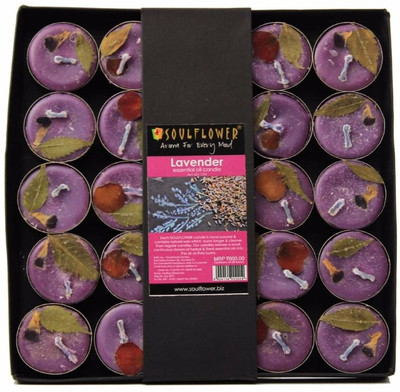 

Soulflower Big T Light Candles Pack of 25 - Lavender Candle(Purple, Pack of 25)