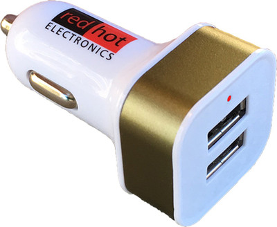 

Redhot Electronics 4.8 Amp Turbo Car Charger(Gold), Honey gold