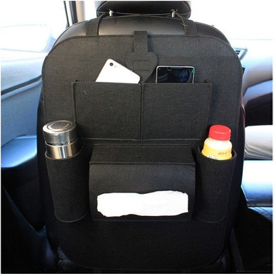 

ShopyBucket Auto Car Back Seat Boot Organizer Car Felt Covers Back Seat Organizer Insulation Versatile Multi-Pocket Storage Container Bag Car Multi Pocket(4 L)