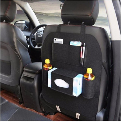 

ShopyBucket Seat Back Car Organizer Woolen Felt Seat Back Kick Protectors for Kids, Storage Bottles, Tissue Box, Toys Car Multi Pocket(4 L)