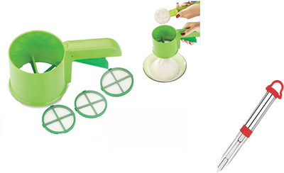 

Nestwell Flour Shifter WITH Peeler Strainer(Multicolor Pack of 1)