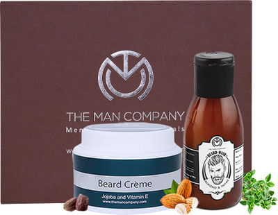 

The Man Company Premium Beard Care and Nourishment Combo - Almond & Thyme Beard Wash (100 ml), Jojoba and Vitamin E Beard Cream (100 gm)(Set of 2)