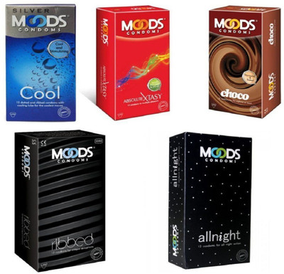 

Moods VARIETY MULTIPLE FLAVOUR PACK OF 5 (60'S) Condom(Set of 5, 60S)
