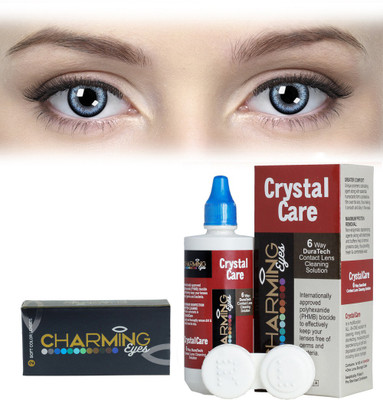 

Charming Eyes Quaterly Lenses With LensCareKit By Lens4Eye Quaterly Contact Lens(DarkGrey-0.00, DarkGrey, Pack of 2)