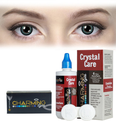 

Charming Eyes Quaterly Lenses With LensCareKit By Lens4Eye Quaterly Contact Lens(OceanGreen-0.00, OceanGreen, Pack of 2)
