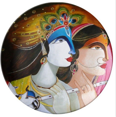 

Sabstylish Sabstylish Krishna 2 Decorative Plate Bone China Decorative Platter(Multicolor)