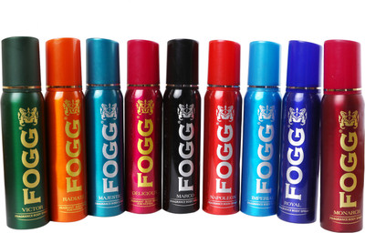 

Fogg VICTOR,RADIAT,MAJESTIC,DELICIOUS,MARCO,NAPOLEON,IMPRIAL,ROYAL,MONARCH Deodorant Spray - For Men & Women(1080 ml, Pack of 9)